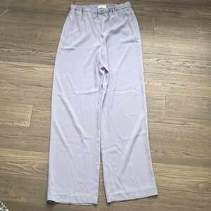 Babaton | Aritzia Serif Light Blue Elastic Waist Wide-Leg Pants Medium